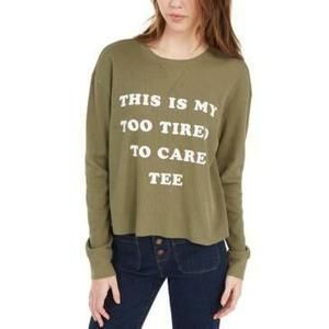 MSRP $29 Love Tribe Juniors' Graphic Thermal Top Green Size Small